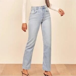 Reformation Julia Crop High Cigarette Jean – Powell Wash – Size 28